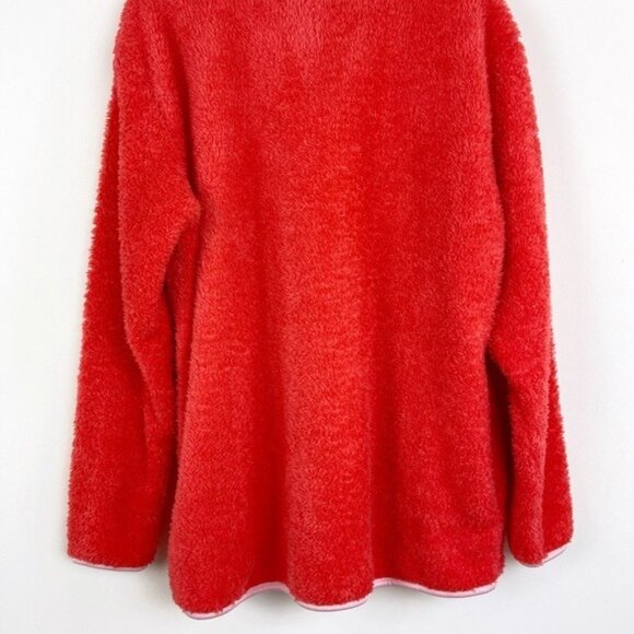 Crown & Ivy Coral Orange Woobie Fleece Pullover - Picture 8 of 10